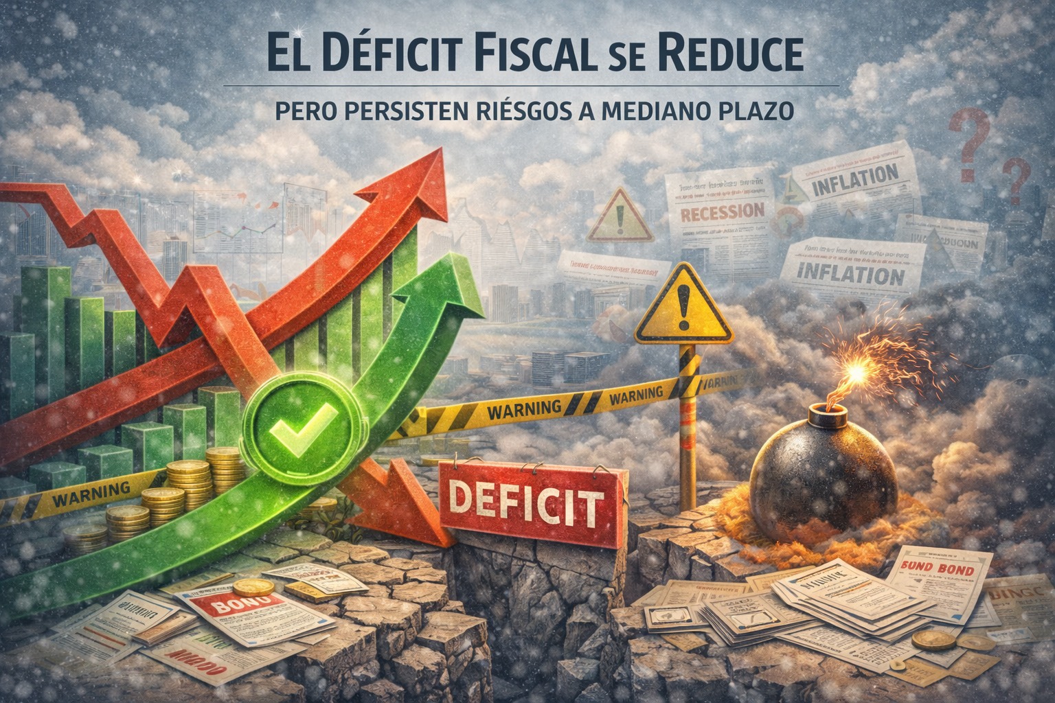 El déficit fiscal se reduce, pero persisten riesgos a mediano plazo