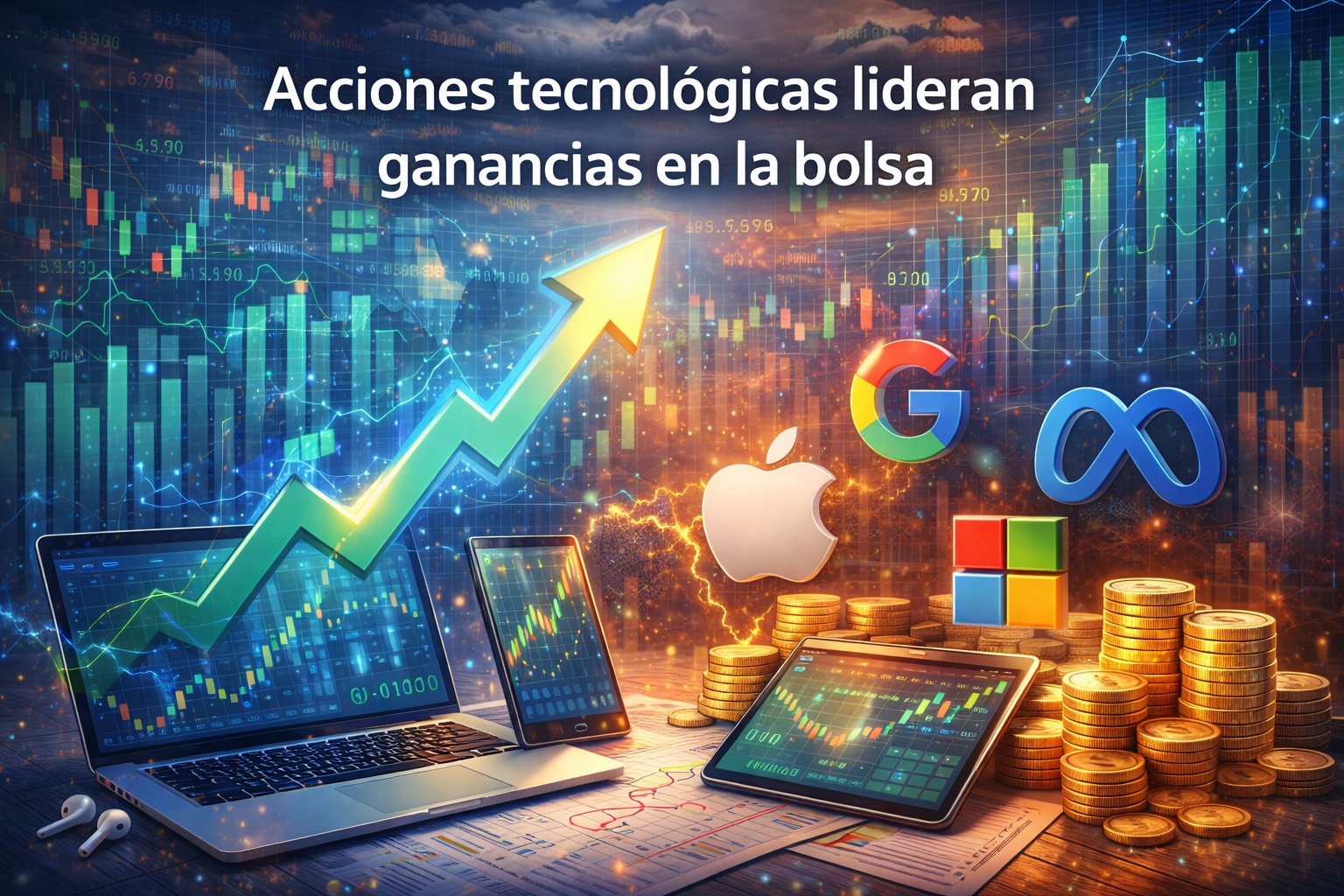 Acciones tecnológicas lideran ganancias en la bolsa