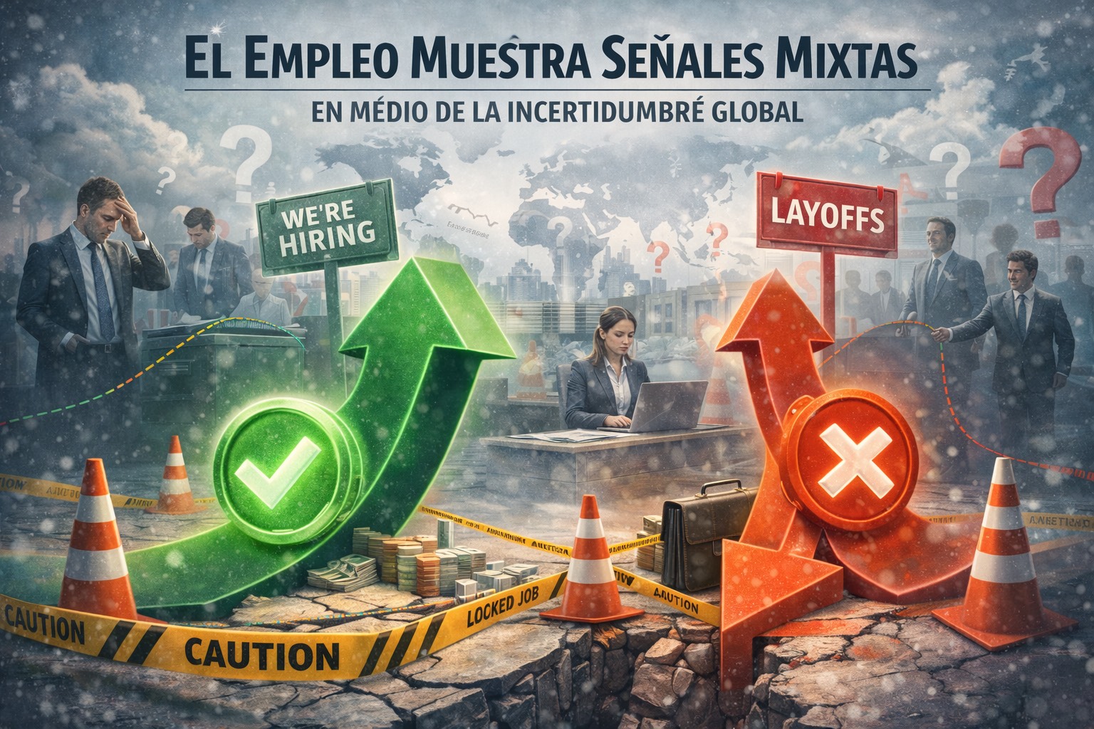 El empleo muestra señales mixtas en medio de la incertidumbre global